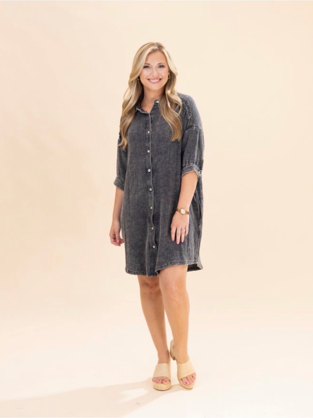 Cotton Button Down Dress